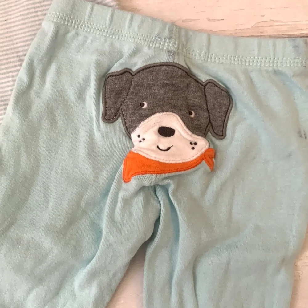 Carters 3m Baby Boy Outfit Bodysuit Set Dogs Blue Joggers Sweatpants Pants